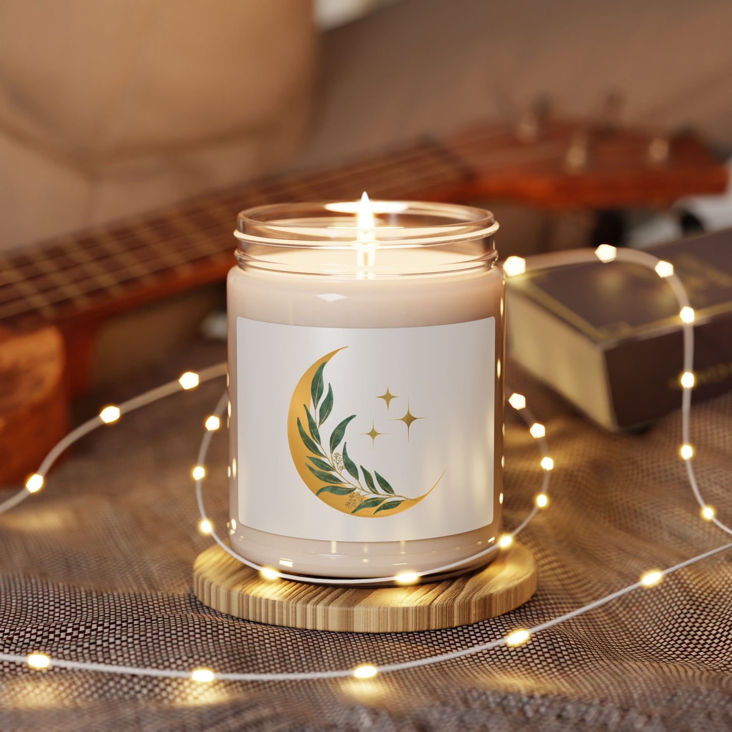 Spiritual Floral Moon Custom Design Scented Soy Candle, 9oz-Free USA Shipping