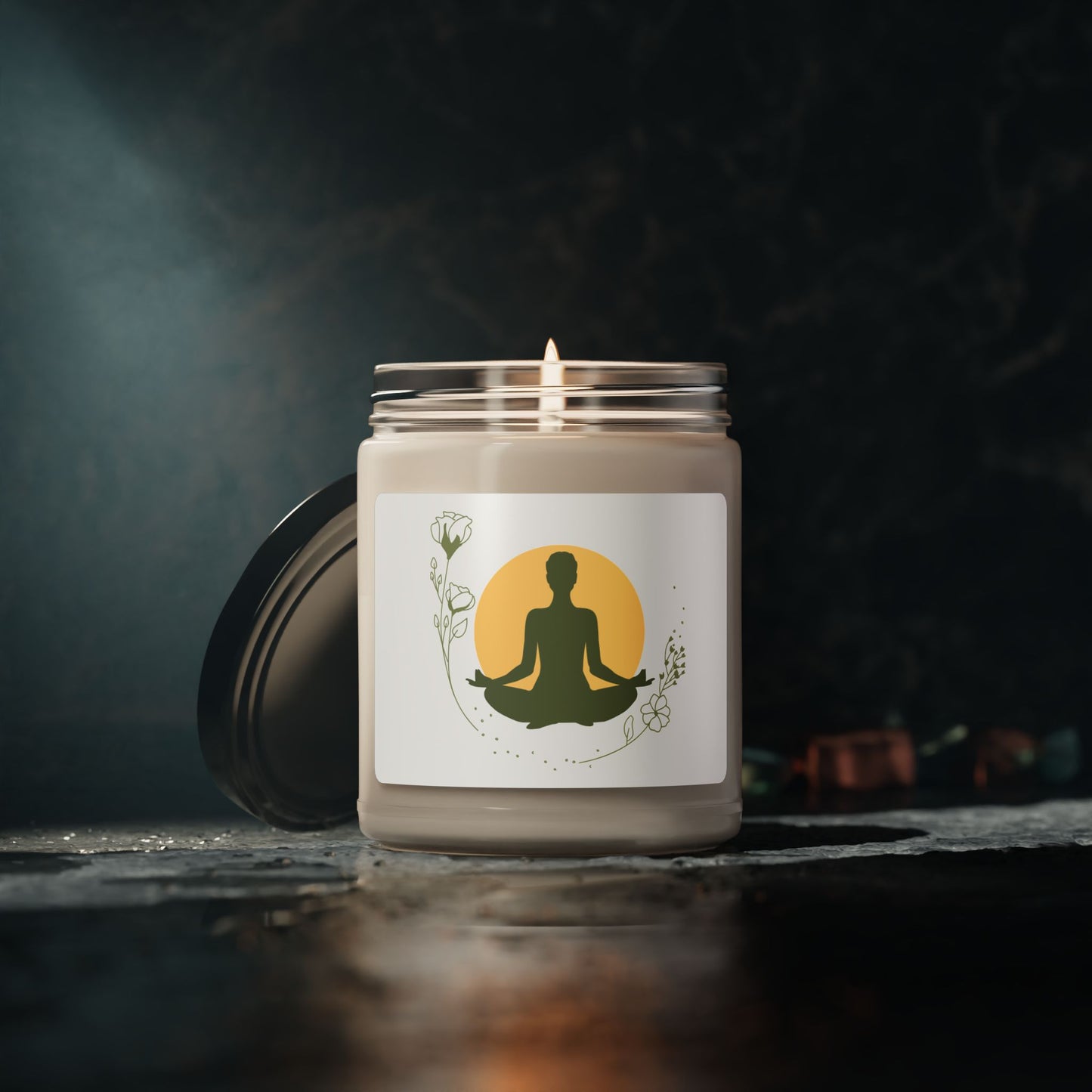 Meditation Floral Scented Soy Candle, 9oz-Free USA Shipping