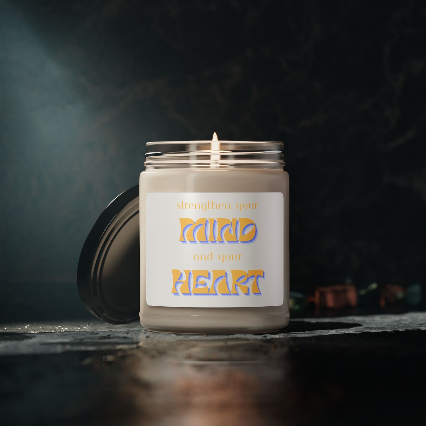 Strengthen Your Mind and Your Heart Custom Design Scented Soy Candle, 9oz-Free USA Shipping