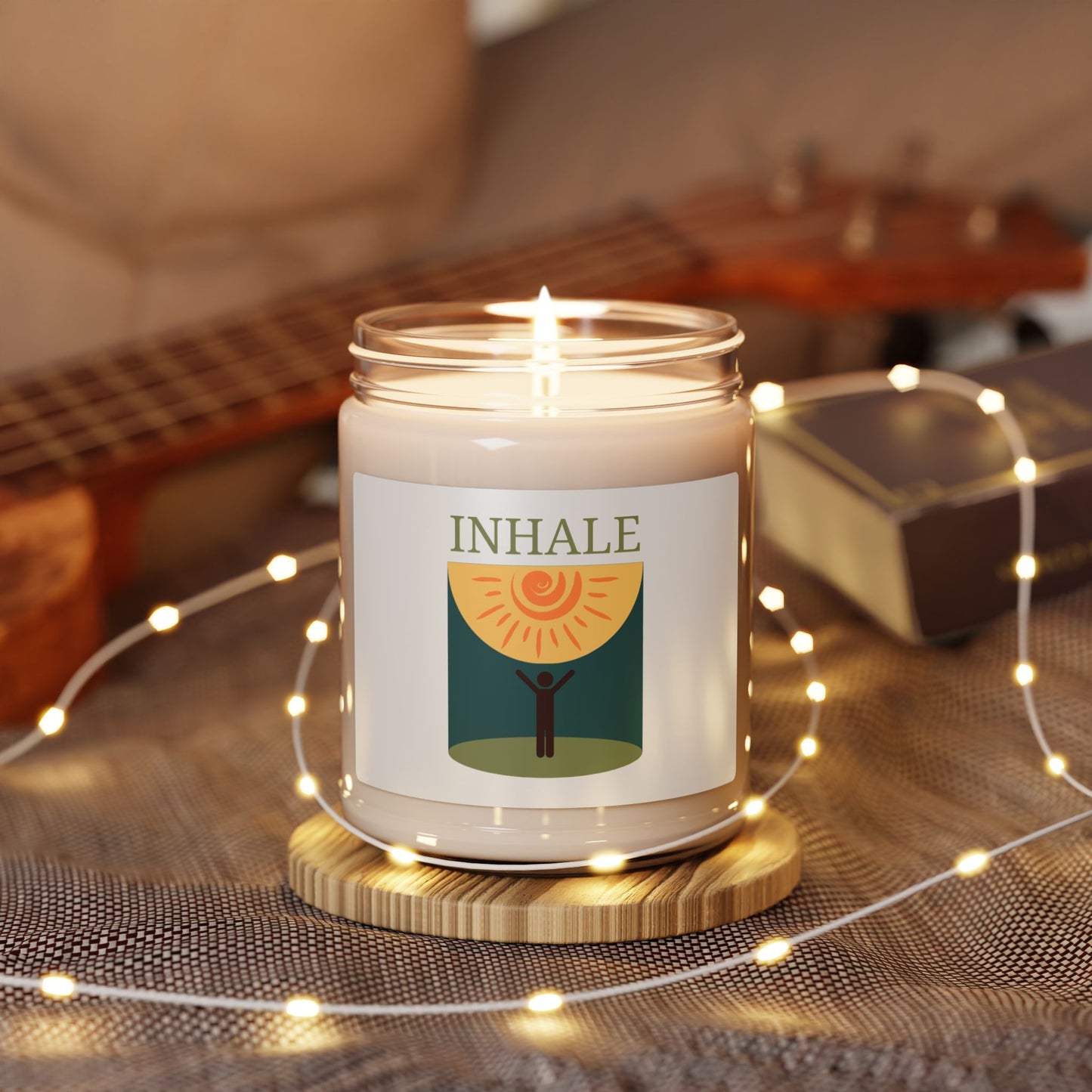 Inhale Custom Design Scented Soy Candle, 9oz-Free USA Shipping