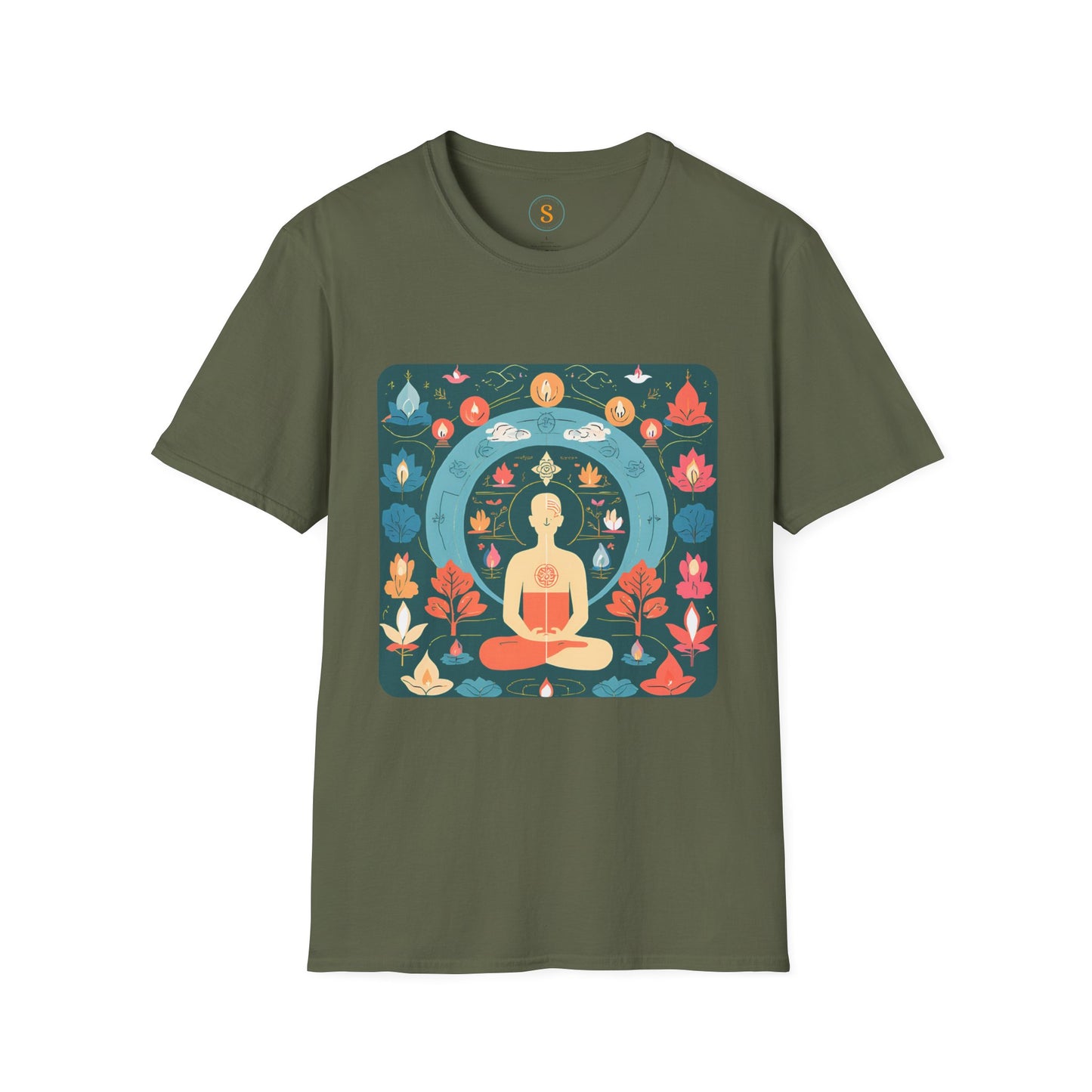 Colorfully Balanced Spiritual T-shirt Unisex Softstyle Gildan 64000- FREE USA Shipping