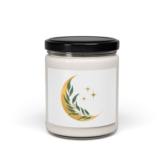 Spiritual Floral Moon Custom Design Scented Soy Candle, 9oz-Free USA Shipping