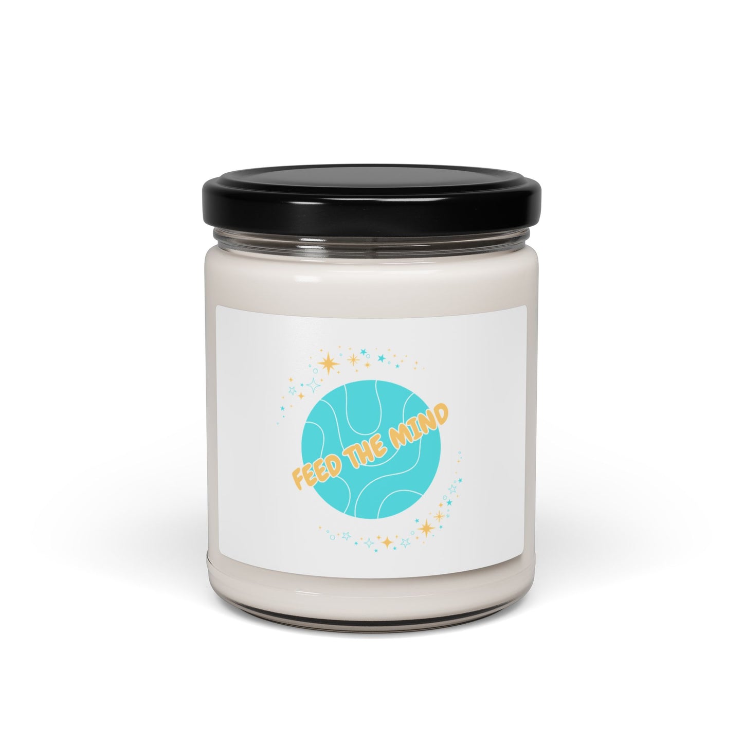 Feed the Mind Custom Design Scented Soy Candle, 9oz-Free USA Shipping