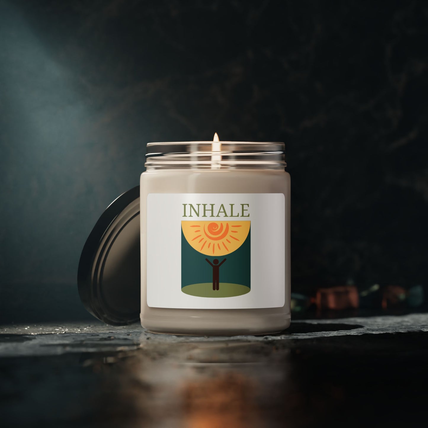 Inhale Custom Design Scented Soy Candle, 9oz-Free USA Shipping